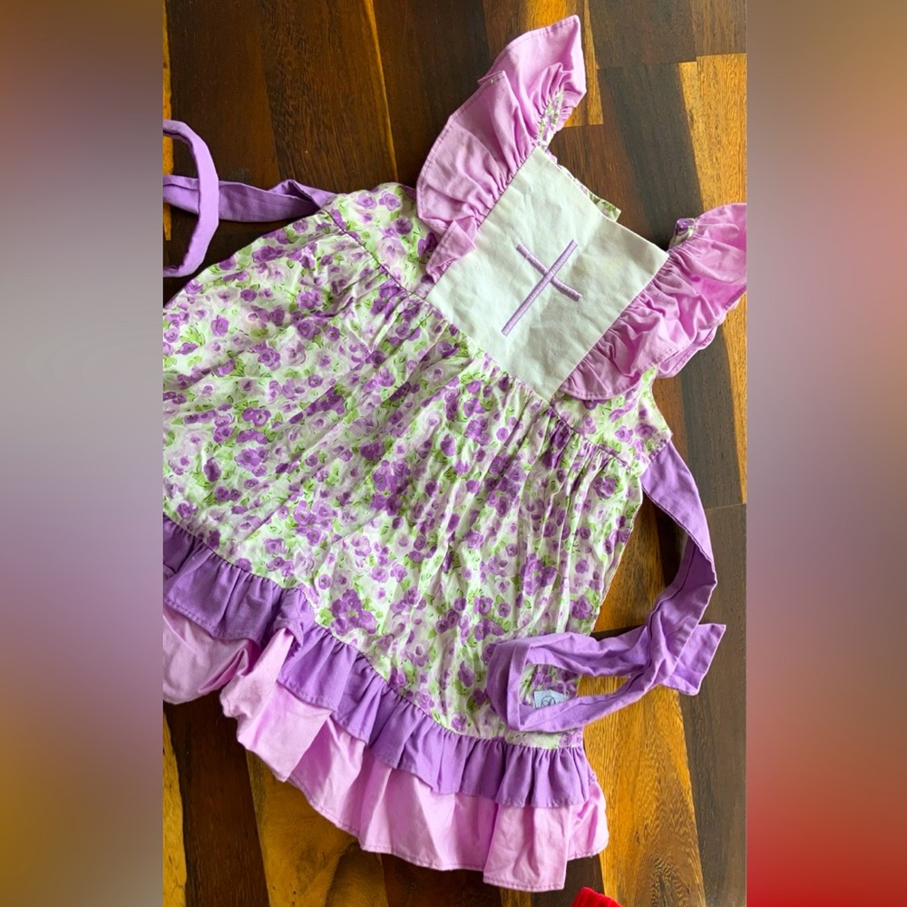Darling Mae dress with cross 18m VGUC